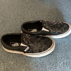 Kids Vans sequin reversible slip on shoes